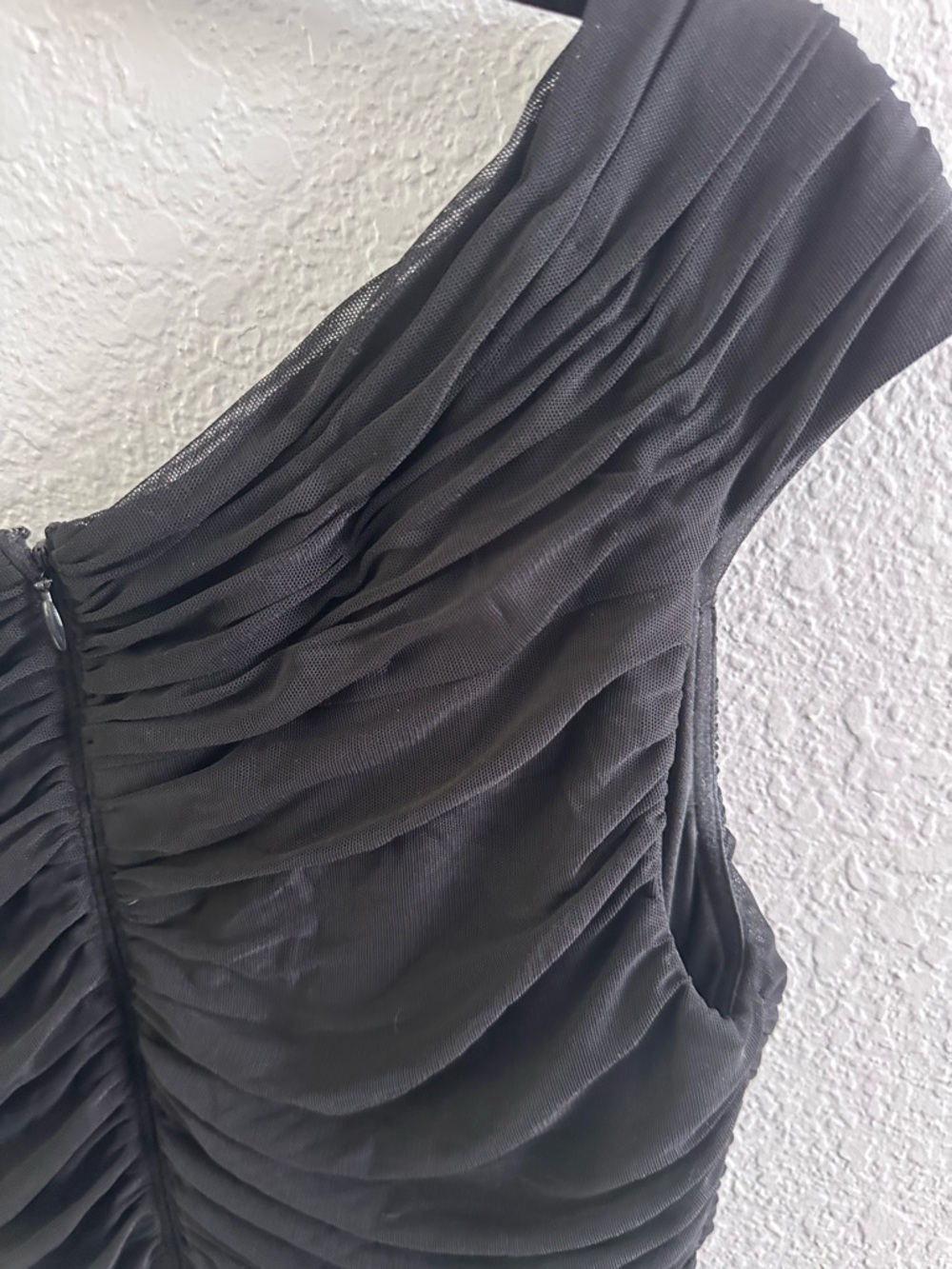 Tadashi Collection Black Ruched Cocktail Dress One Shoulder Jersey Bodycon M - Picture 9 of 14